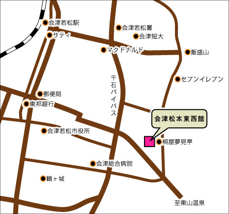会津松本へのアクセスマップ
